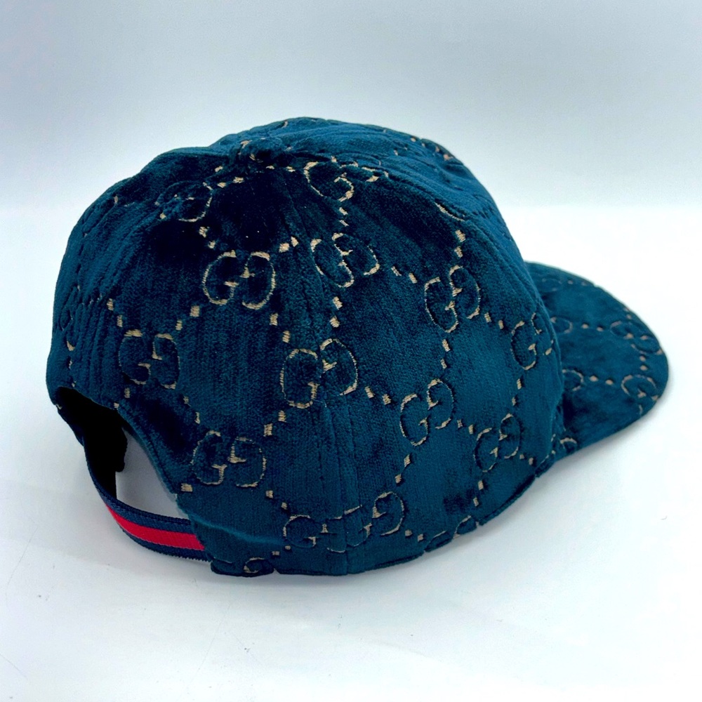 Gucci Kids Blue and Gold Hat - Picture 5 of 12